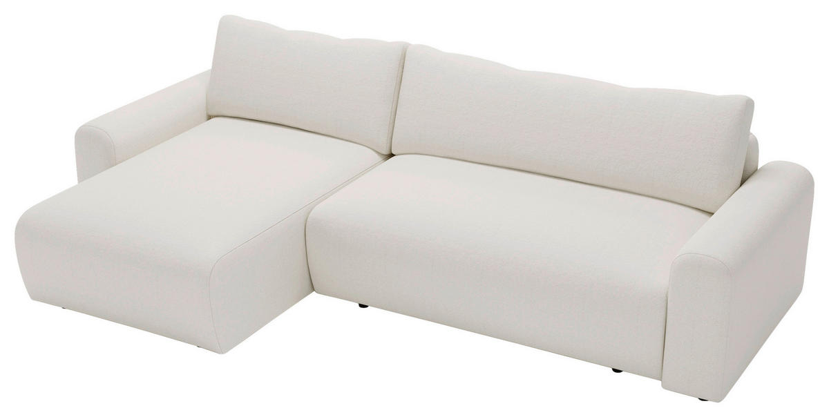 ECKSOFA Creme  - Creme/Schwarz, Design, Kunststoff/Textil (246/150cm) - Livetastic