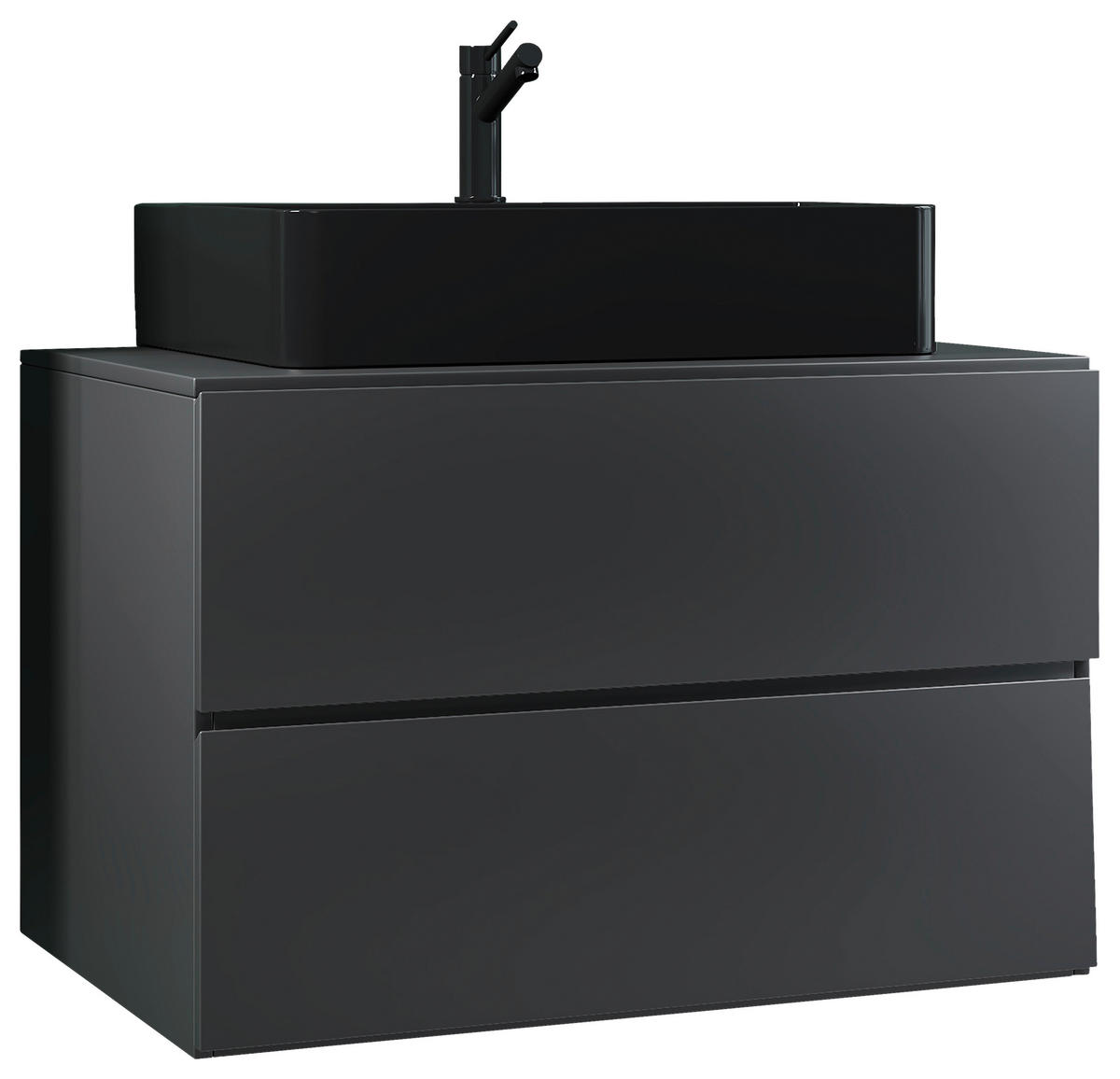 WASCHTISCHKOMBI 81 cm  - Anthrazit/Schwarz, MODERN, Keramik/Holzwerkstoff (81cm) - MID.YOU