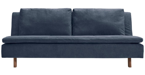 SCHLAFSOFA Flachgewebe Dunkelblau  - Eichefarben/Dunkelblau, KONVENTIONELL, Holz/Textil (205/85/98cm) - Carryhome