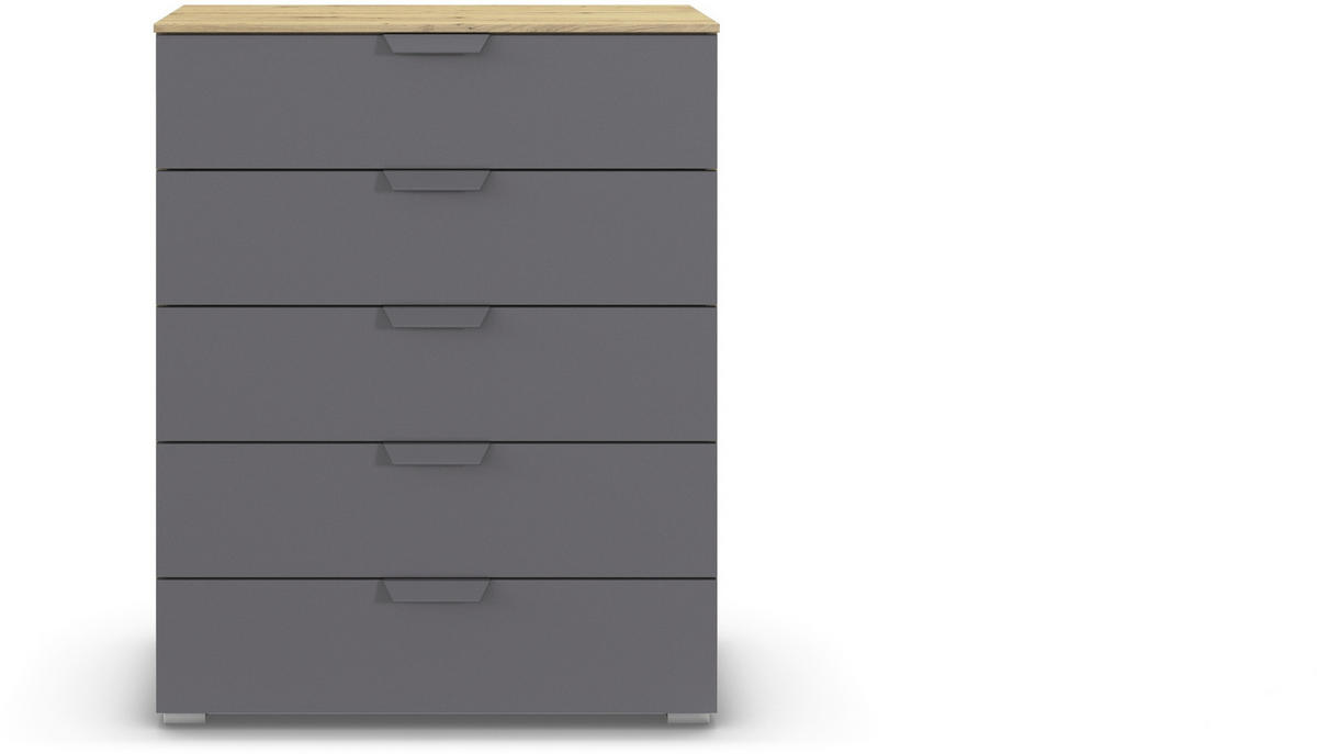 KOMMODE  in 80/100/43 cm  - Dunkelgrau/Eiche Artisan, Design, Holzwerkstoff/Metall (80/100/43cm) - Carryhome