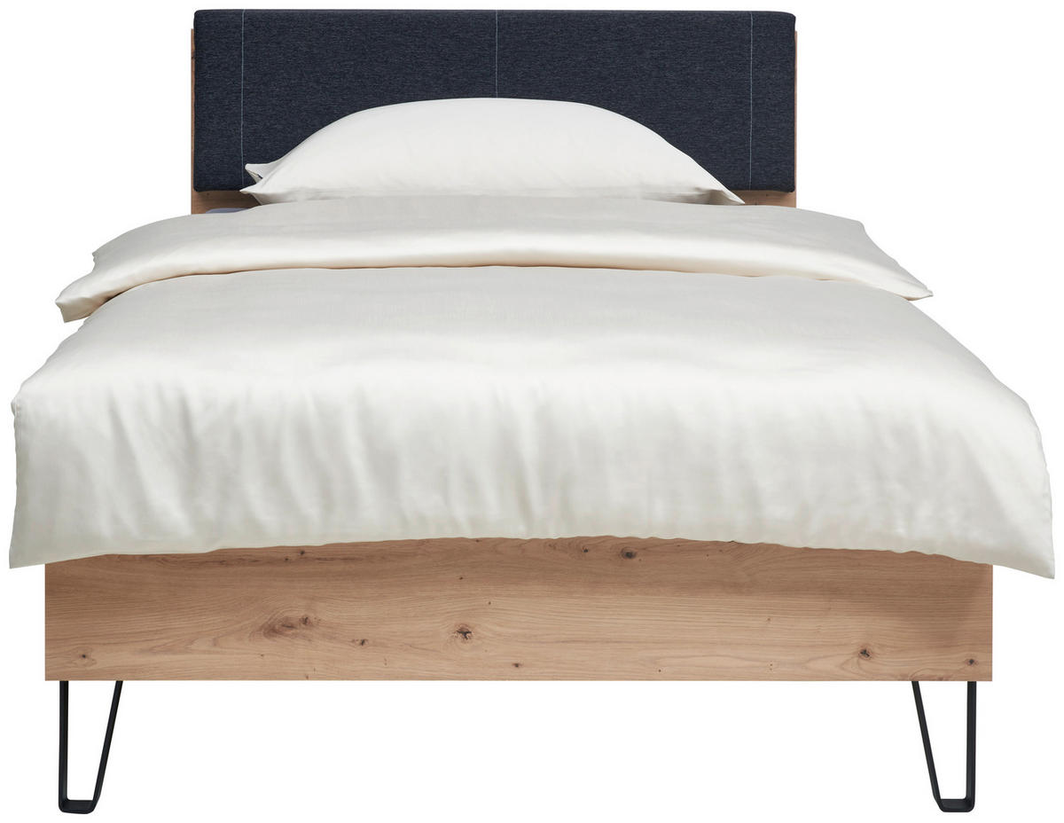 BETT 120/200 cm  in Anthrazit, Eiche Artisan   - Anthrazit/Schwarz, Konventionell, Holzwerkstoff/Textil (120/200cm) - Venda