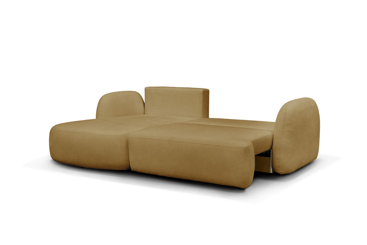 ECKSOFA VELU Senfgelb Chenille  - Senfgelb/Schwarz, Design, Textil (175/270cm) - MID.YOU