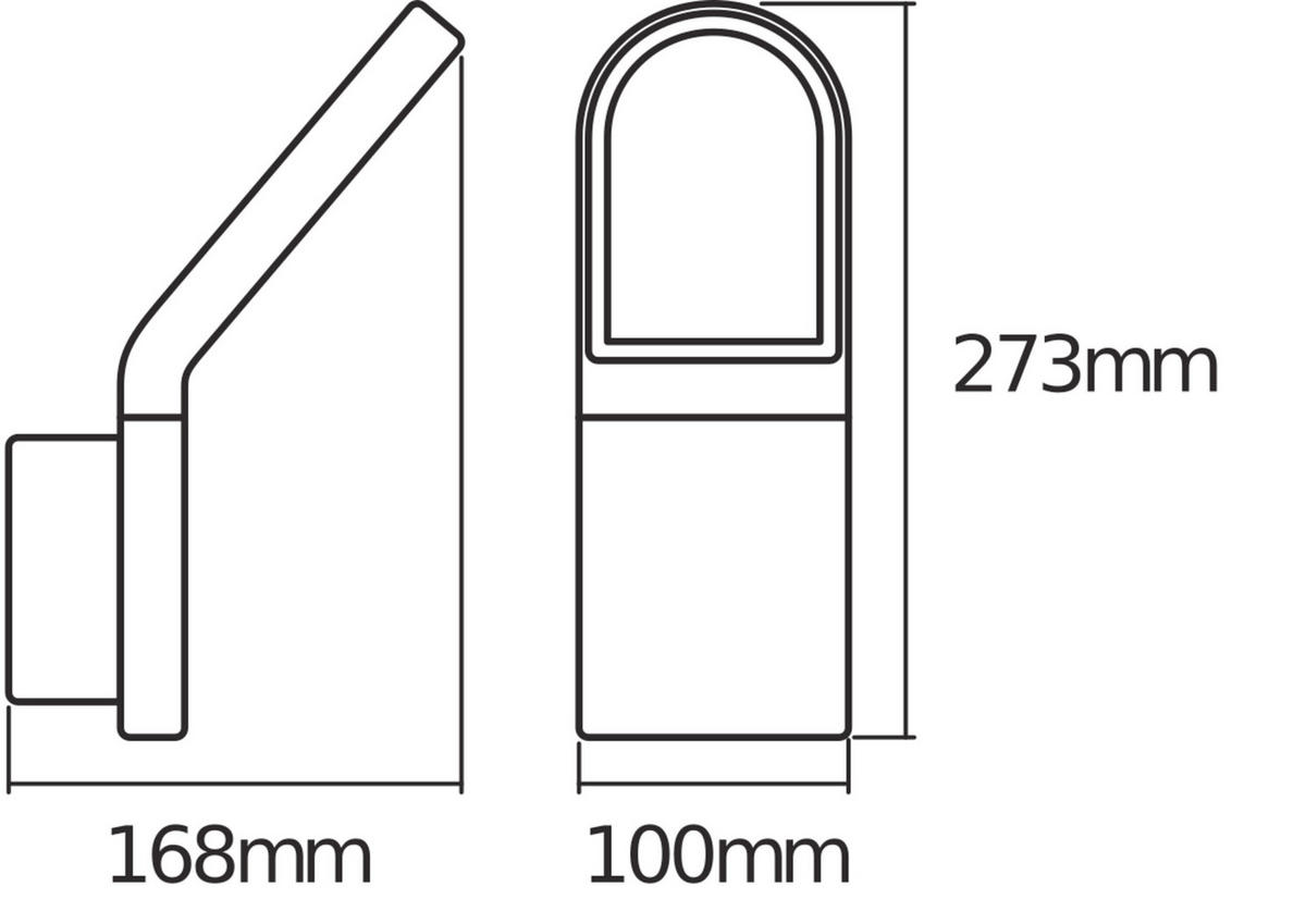 LED-AUßENLEUCHTE 16,8/10/27,3 cm   - Dunkelgrau, Basics, Glas/Metall (16,8/10/27,3cm) - Osram