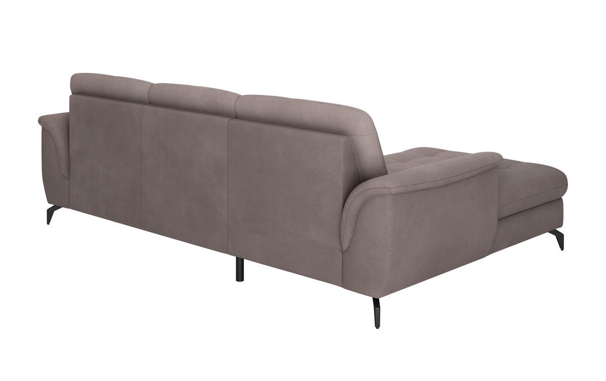 ECKSOFA ZORA E Taupe Flachgewebe  - Taupe/Schwarz, MODERN, Textil/Metall (164/262cm) - Sit & More