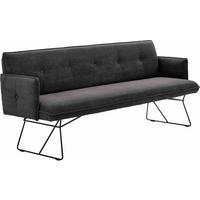 SITZBANK in Textil Mokka  - Schwarz/Mokka, Design, Textil/Metall (212/89/70cm) - Pure Home Lifestyle