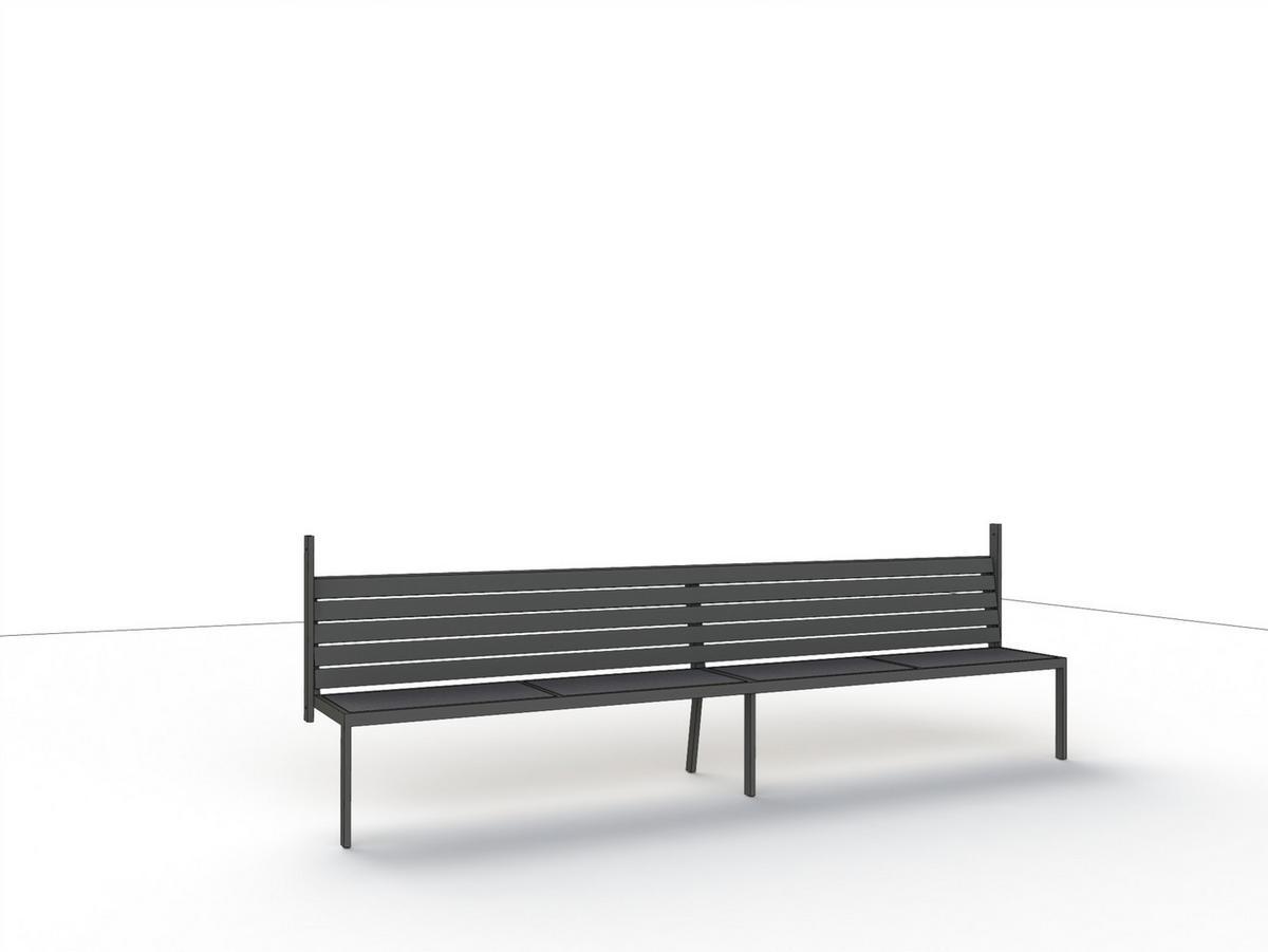 GARTENBANK 300/100/62 cm  Aluminium  - Anthrazit, Basics, Metall (300/100/62cm) - Siena Garden