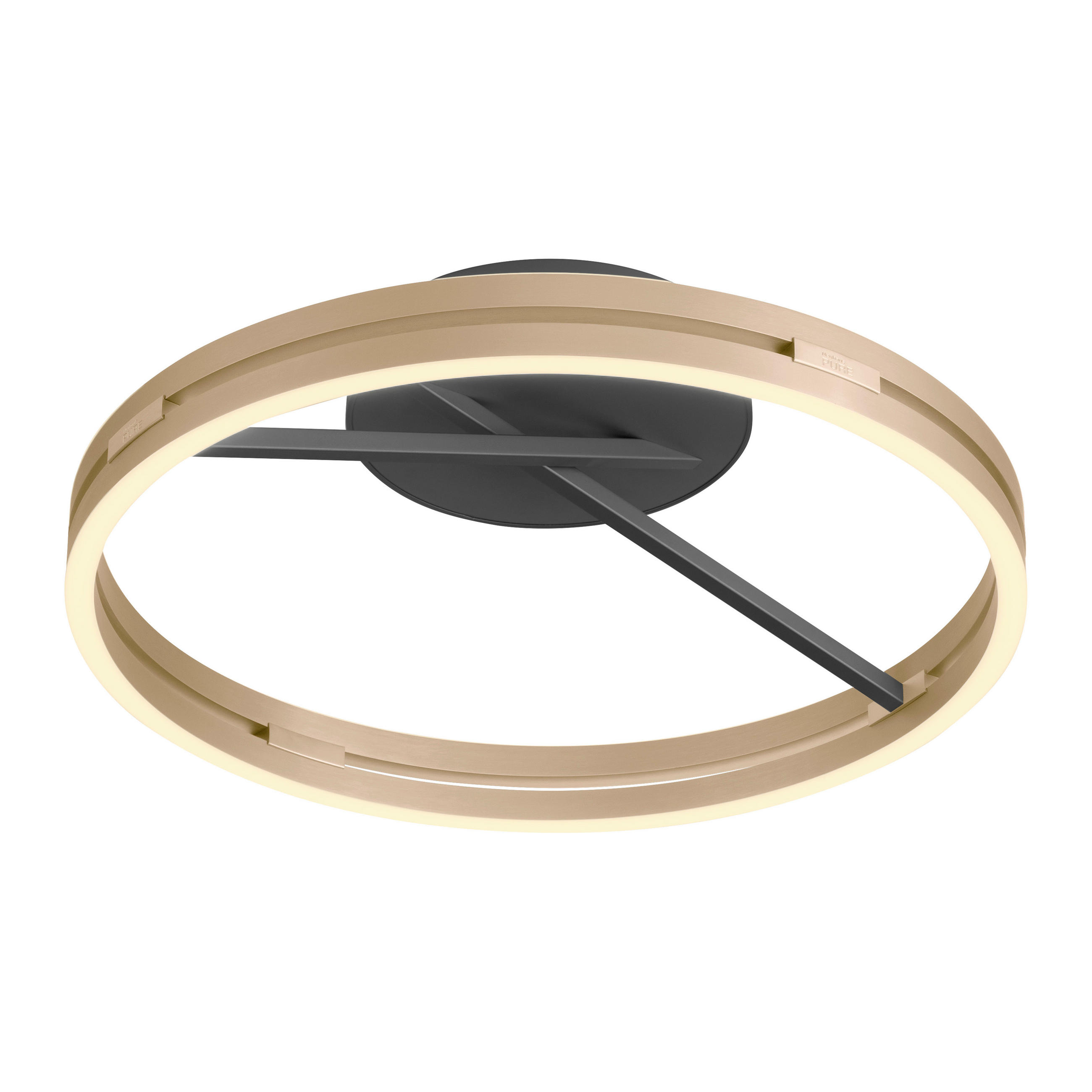 LED-DECKENLEUCHTE 60/60/17.8 cm  - Messingfarben/Schwarz, Design, Kunststoff/Metall (60/60/17.8cm) - Neuhaus PURE