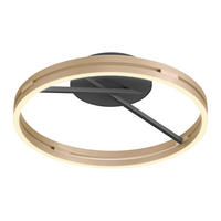 LED-DECKENLEUCHTE 60/60/17.8 cm  - Messingfarben/Schwarz, Design, Kunststoff/Metall (60/60/17.8cm) - Neuhaus PURE