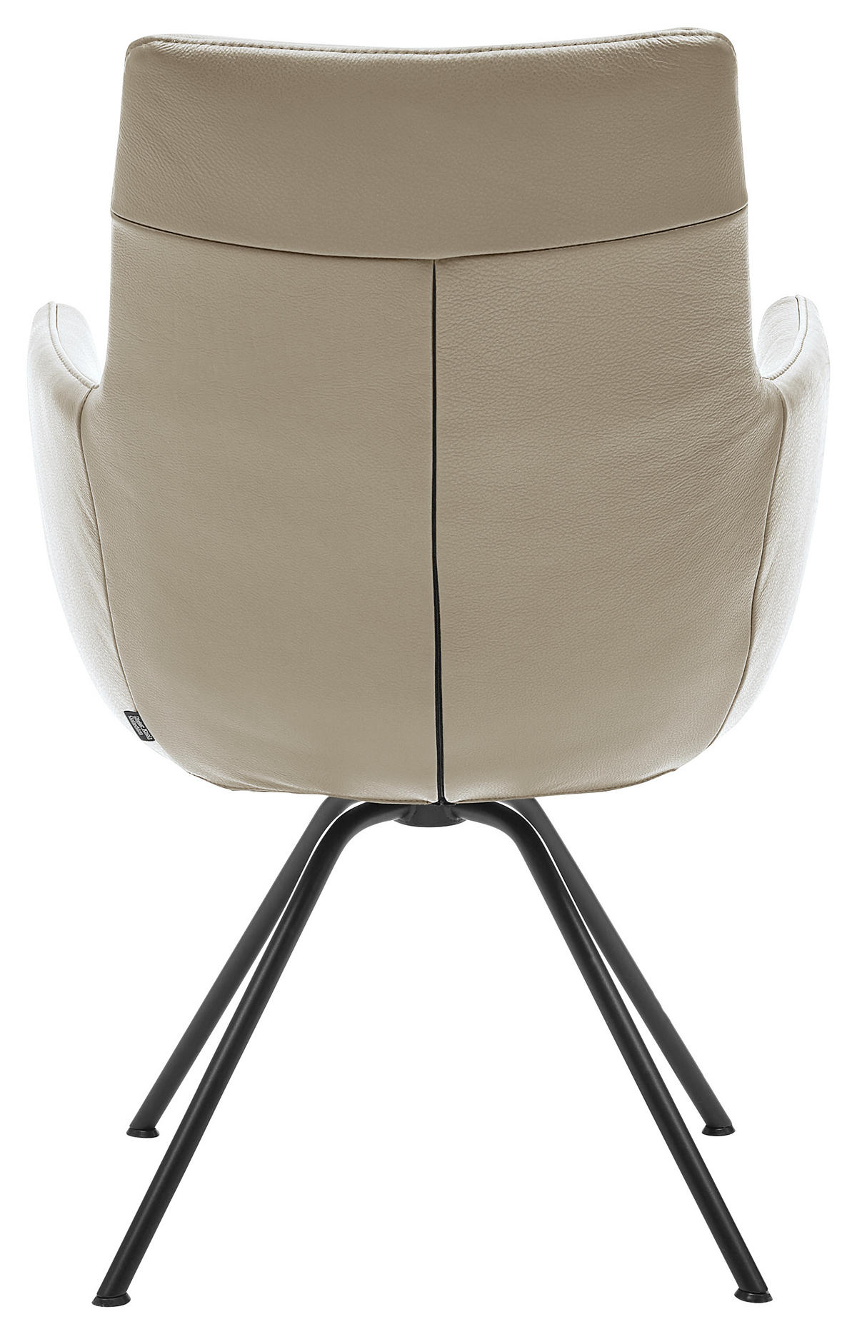 ARMLEHNSTUHL  in Stahl  - Taupe/Schwarz, Design, Leder/Metall (60/90/61cm) - Dieter Knoll