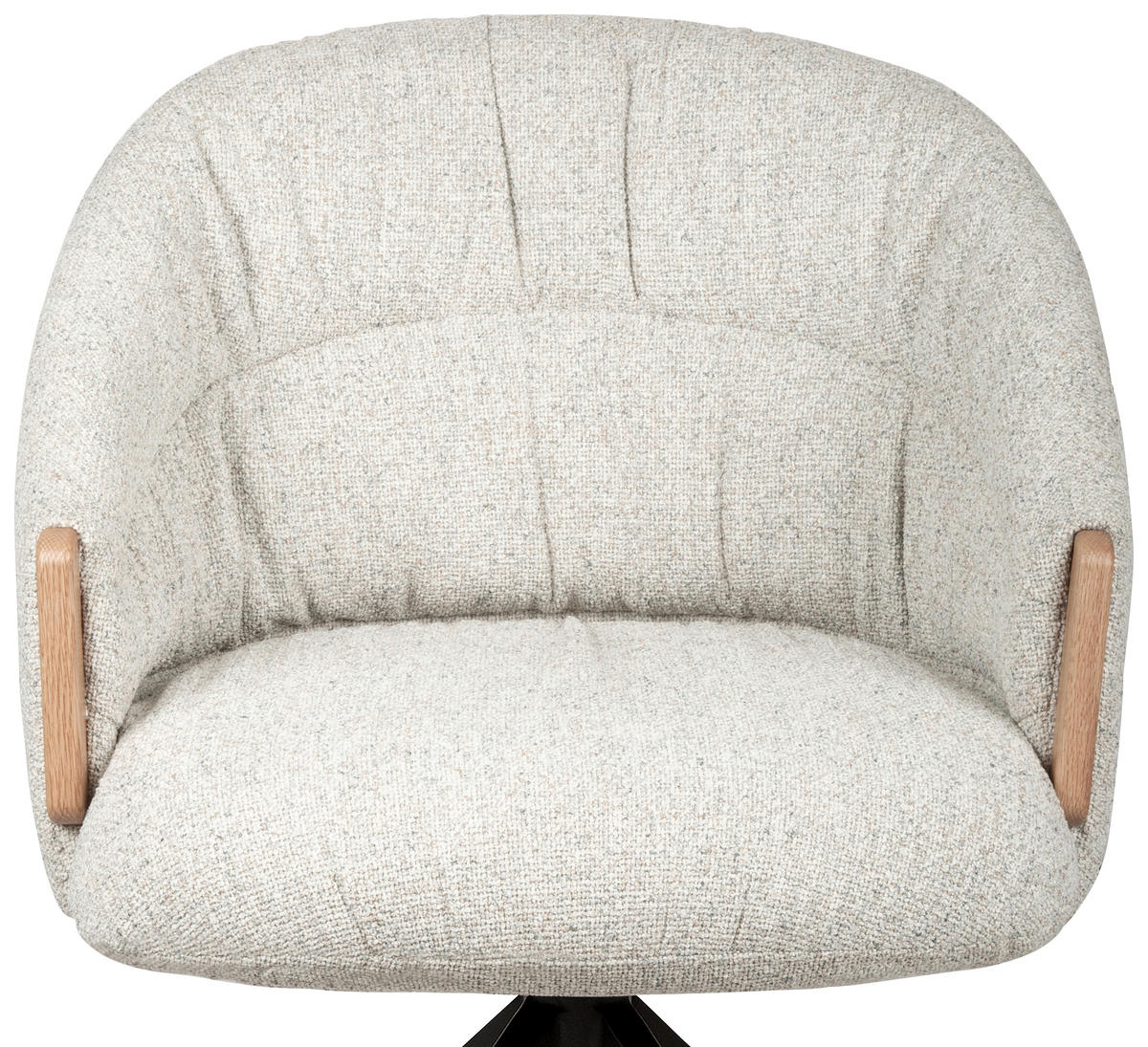 ARMLEHNSTUHL  Sitzfläche 360° drehbar, automatische Rückholfunktion Leinenoptik  - Beige/Schwarz, Design, Holz/Textil (61/84/62cm) - Valnatura