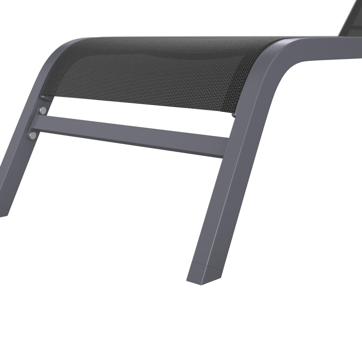 SONNENLIEGE 198/34/87/62 cm  - Grau, MODERN, Textil/Metall (198/34/87/62cm) - Ambia Garden