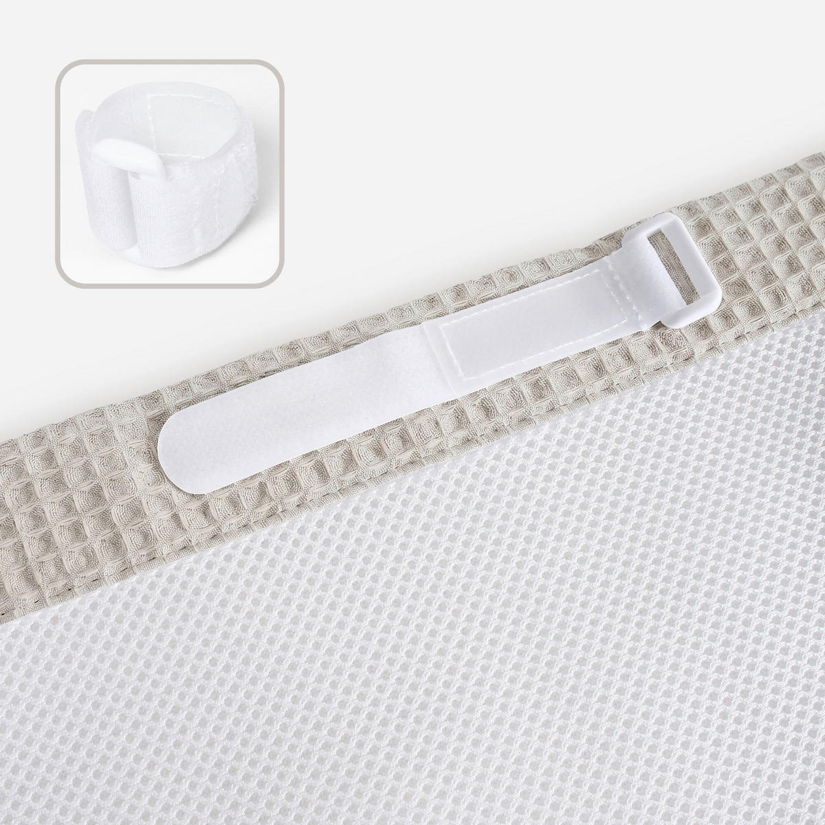 NESTCHEN babybay Nestchen 3D Mesh  - Grauweiß, Basics, Naturmaterialien (200/24/2cm) - Tobi
