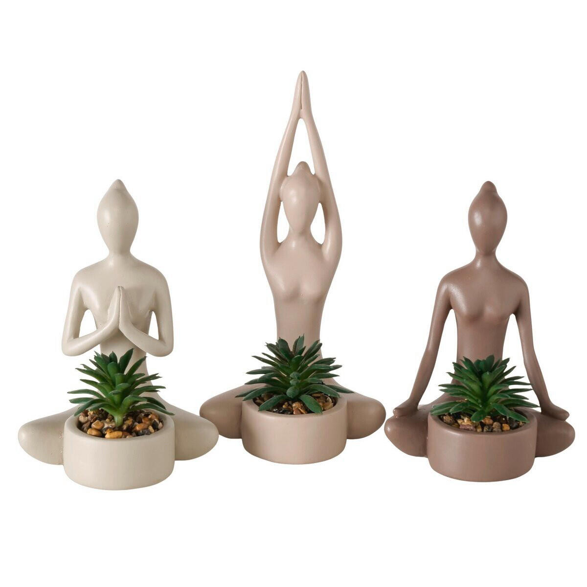 DEKORAČNÍ ROSTLINA  - hnědá/béžová, Basics, plast/kámen (11/10/20cm)