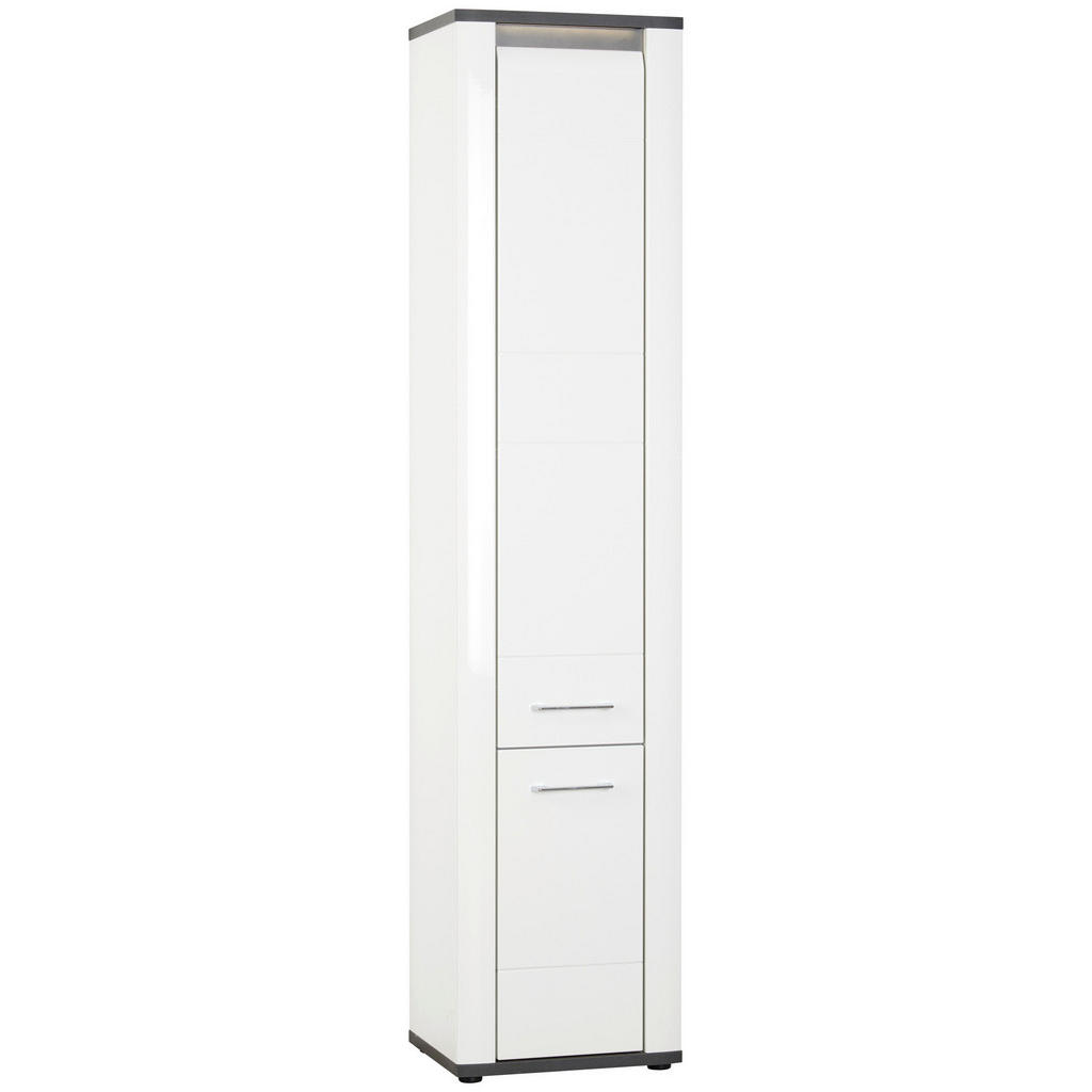 Hochschrank Mit Soft-Close + Led Alassio B: 42,4 cm, Weiß