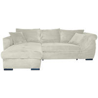 ECKSOFA Creme Cord  - Creme/Schwarz, KONVENTIONELL, Textil/Metall (168/258cm) - Carryhome