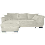 ECKSOFA Creme Cord  - Creme/Schwarz, KONVENTIONELL, Textil/Metall (168/258cm) - Carryhome