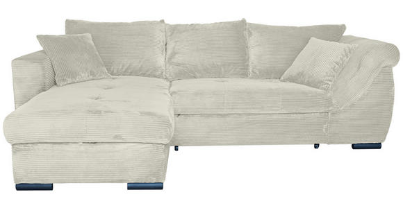 ECKSOFA Creme Cord  - Creme/Schwarz, KONVENTIONELL, Textil/Metall (168/258cm) - Carryhome