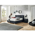 BOXSPRINGBETT 200/200 cm  in Dunkelblau  - Chromfarben/Dunkelblau, KONVENTIONELL, Textil (200/200cm) - Dieter Knoll