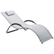 GARTENLIEGE Aluminium pulverbeschichtet Grau, Schwarz - Schwarz/Grau, Design, Textil/Metall (63/68/168cm) - Xora