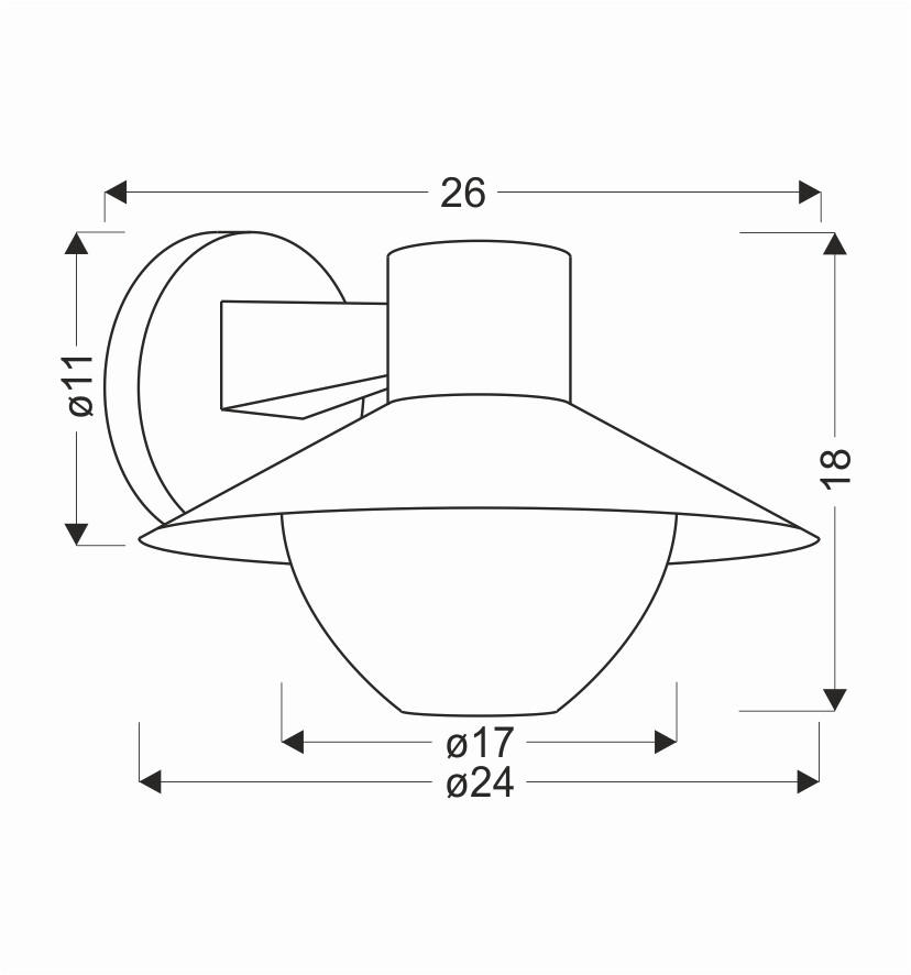 LED-AUßENLEUCHTE Cosmos 24/26/18 cm   - Schwarz, KONVENTIONELL, Metall (24/26/18cm)