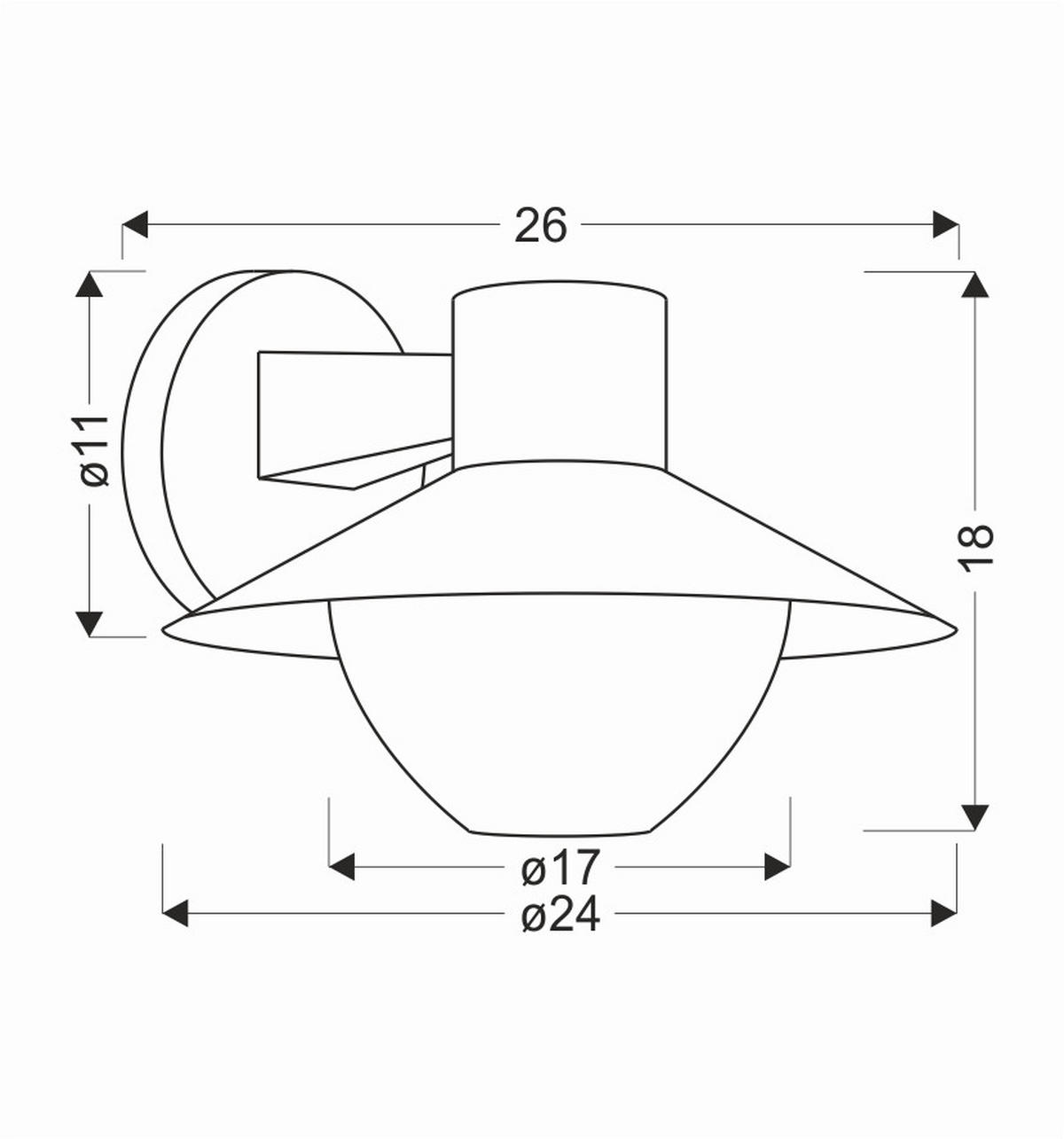LED-AUßENLEUCHTE Cosmos 24/26/18 cm   - Schwarz, KONVENTIONELL, Metall (24/26/18cm)