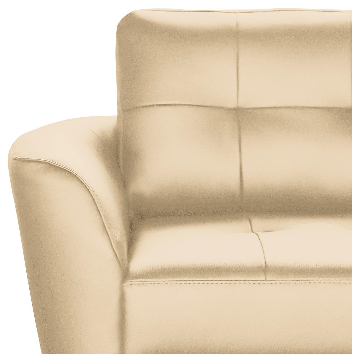 ECKSOFA in Lederlook Echtleder Beige  - Beige/Buchefarben, Design, Leder/Holz (236/190cm) - Livetastic