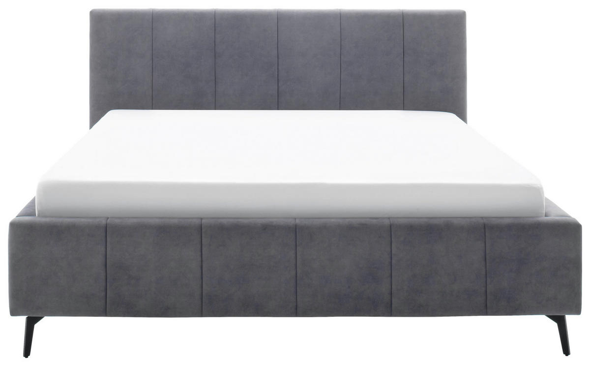POLSTERBETT 160/200 cm  in Anthrazit  - Birkefarben/Anthrazit, Konventionell, Holz/Textil (160/200cm) - Boxxx