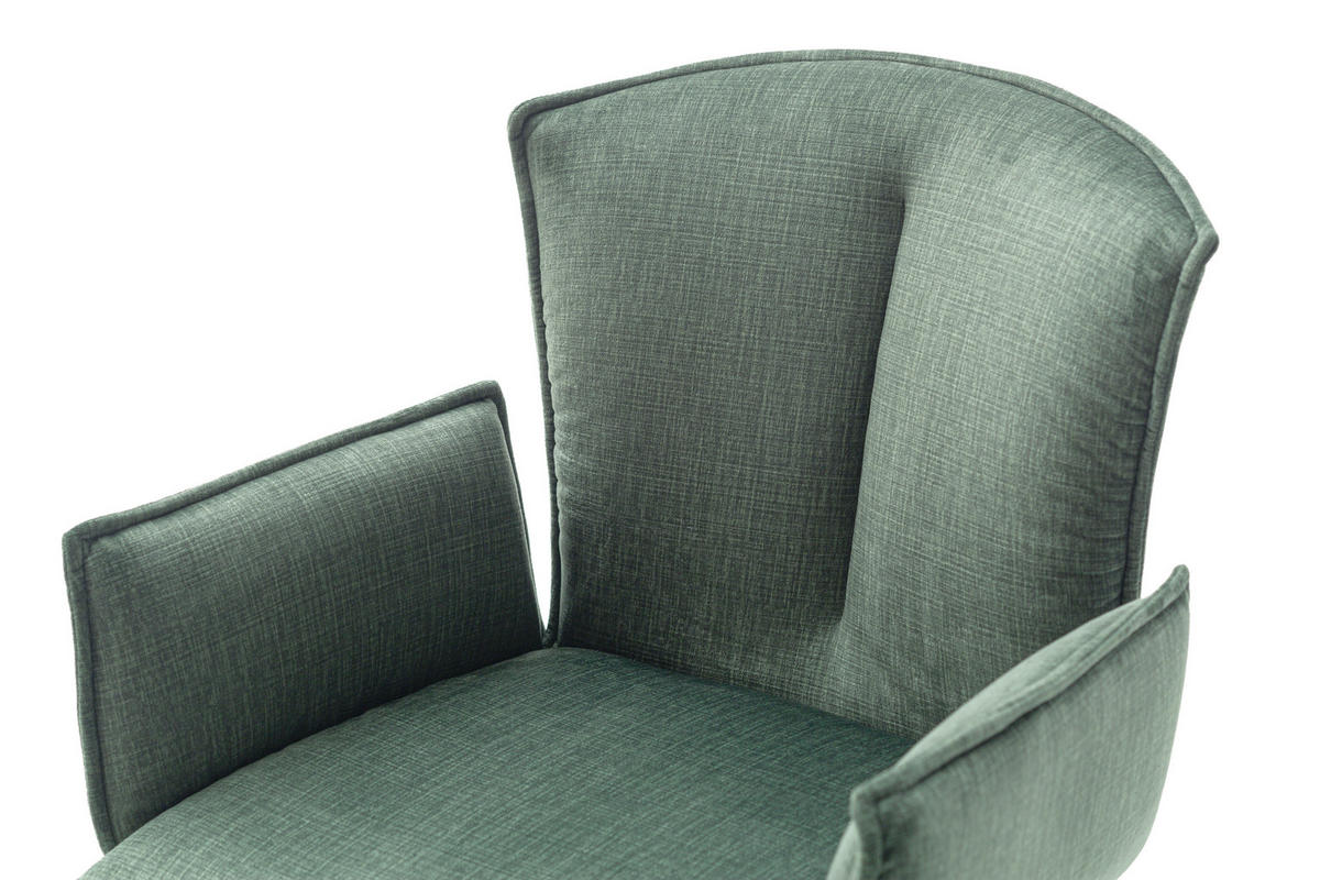 ARMLEHNSTUHL  in Stahl Velours  - Pastellgrün/Schwarz, Design, Textil/Metall (62/88/62cm) - Novel