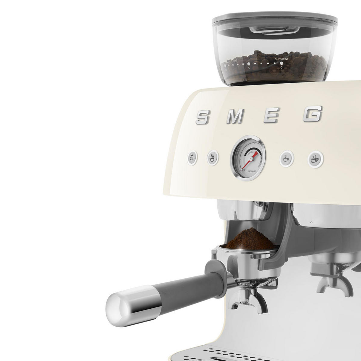 ESPRESSOMASCHINE  - Creme, Basics, Kunststoff/Metall (33,4/44,3/43cm) - SMEG