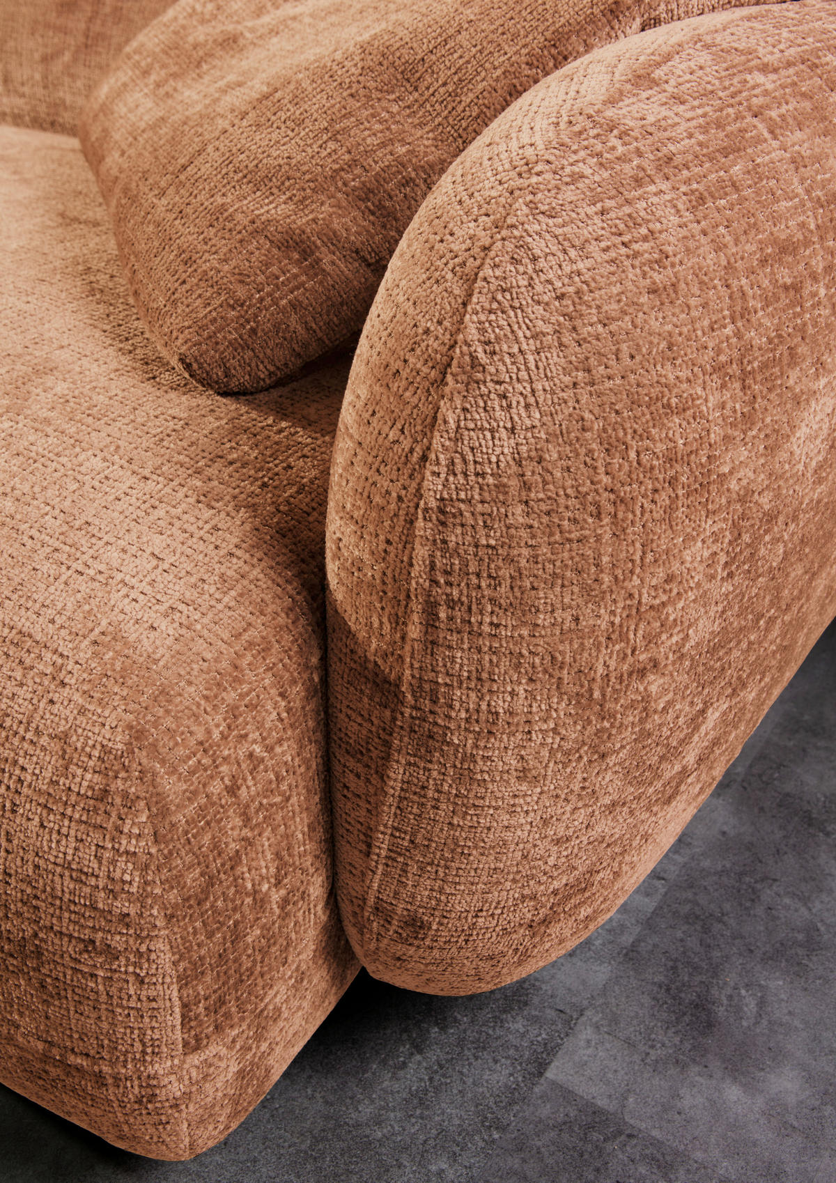 BIGSOFA Chenille Rostfarben  - Rostfarben/Schwarz, Modern, Kunststoff/Textil (270/112/125cm) - Carryhome