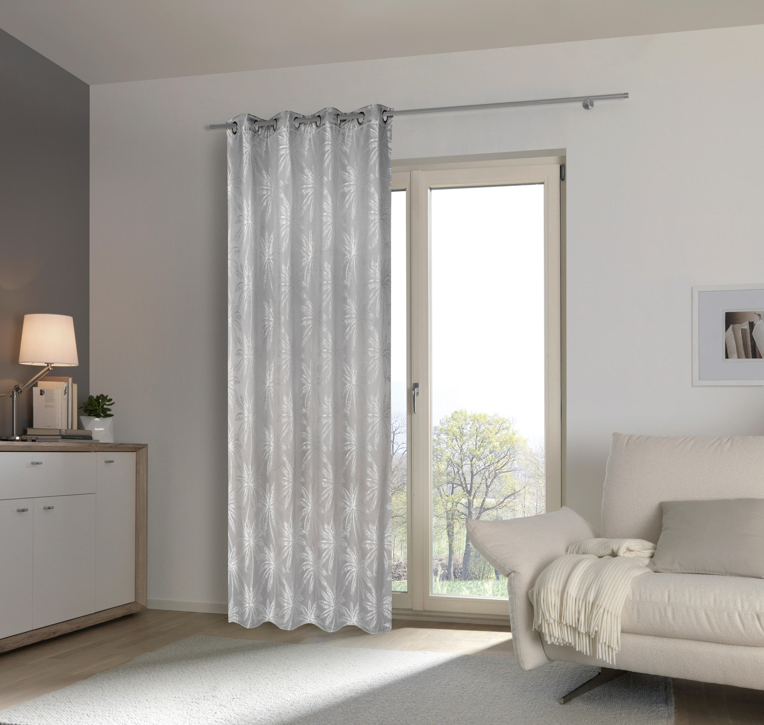 ÖSENVORHANG blickdicht  - Grau, KONVENTIONELL, Textil (140/245cm) - Esposa