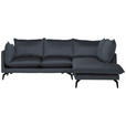 ECKSOFA  in Samt Anthrazit  241/200 cm  - Anthrazit/Schwarz, Design, Textil/Metall (241/200cm) - Carryhome