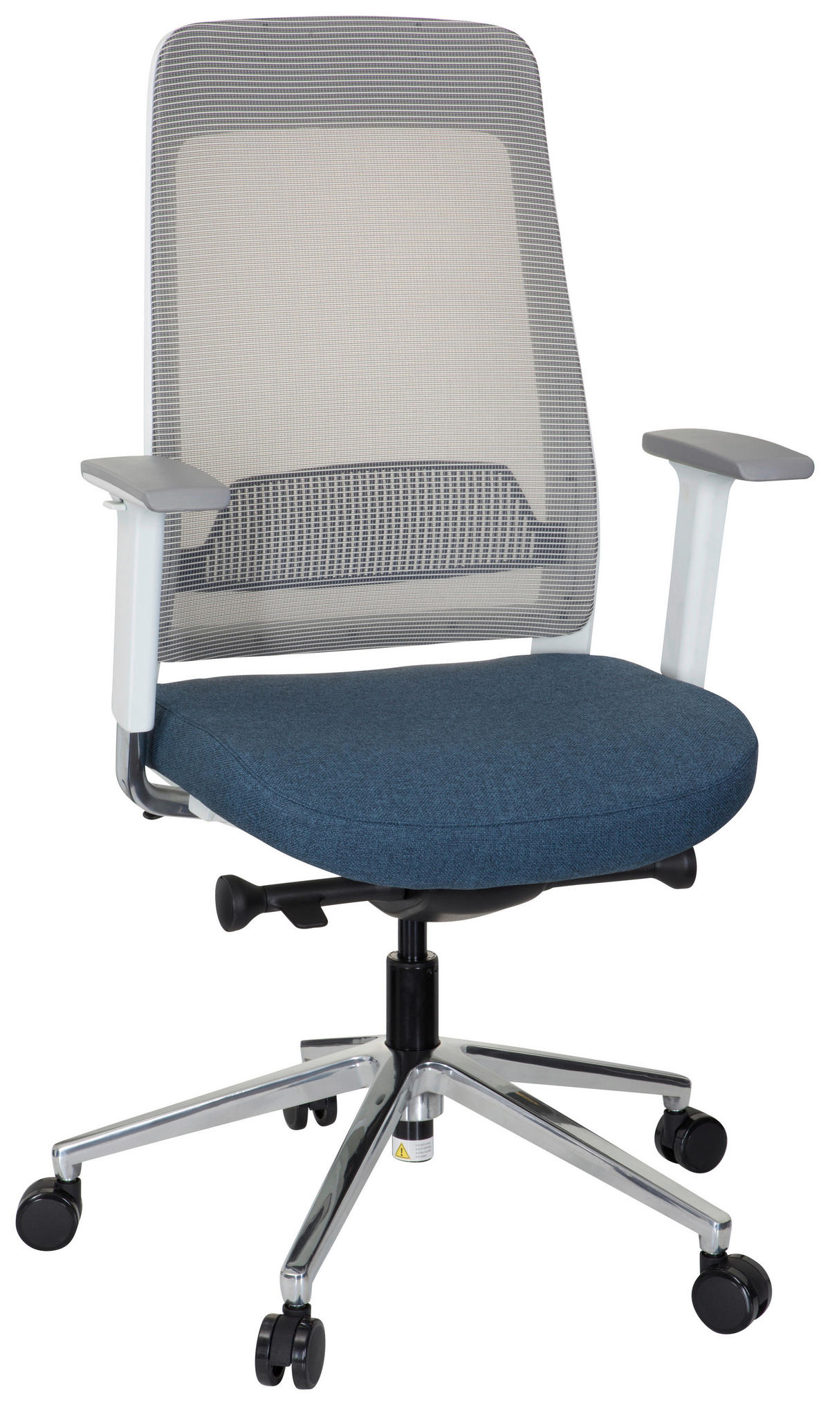 DREHSTUHL Netzbespannung, Flachgewebe Blau, Grau, Weiß  - Blau/Weiß, MODERN, Kunststoff/Textil (67/118/63cm) - MID.YOU