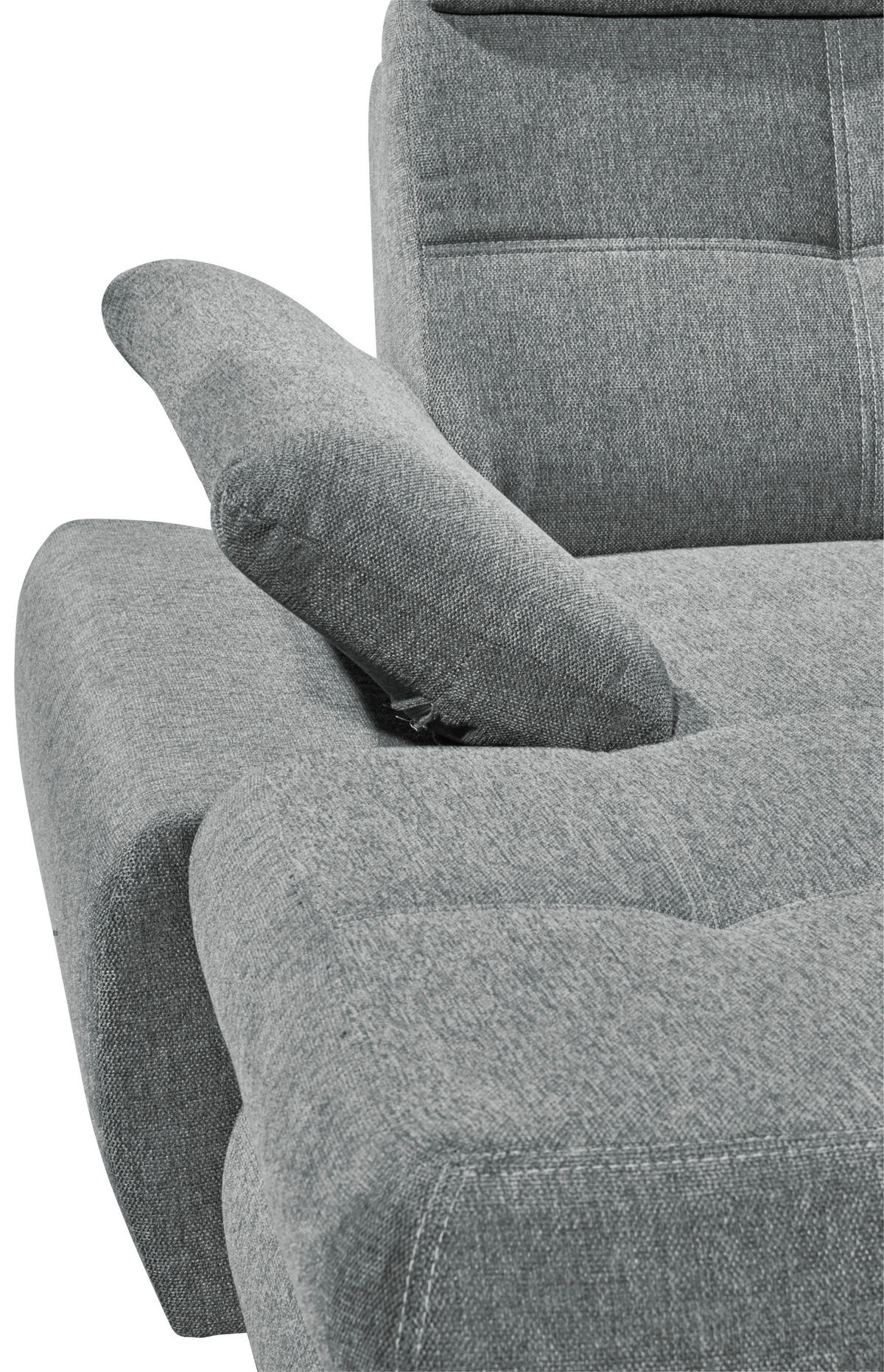 WOHNLANDSCHAFT Hellgrau Webstoff  - Hellgrau, MODERN, Kunststoff/Textil (177/349/233cm) - MID.YOU