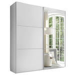 SCHWEBETÜRENSCHRANK  in Weiß  - Alufarben/Weiß, KONVENTIONELL, Glas/Holzwerkstoff (200/222/68cm) - Moderano