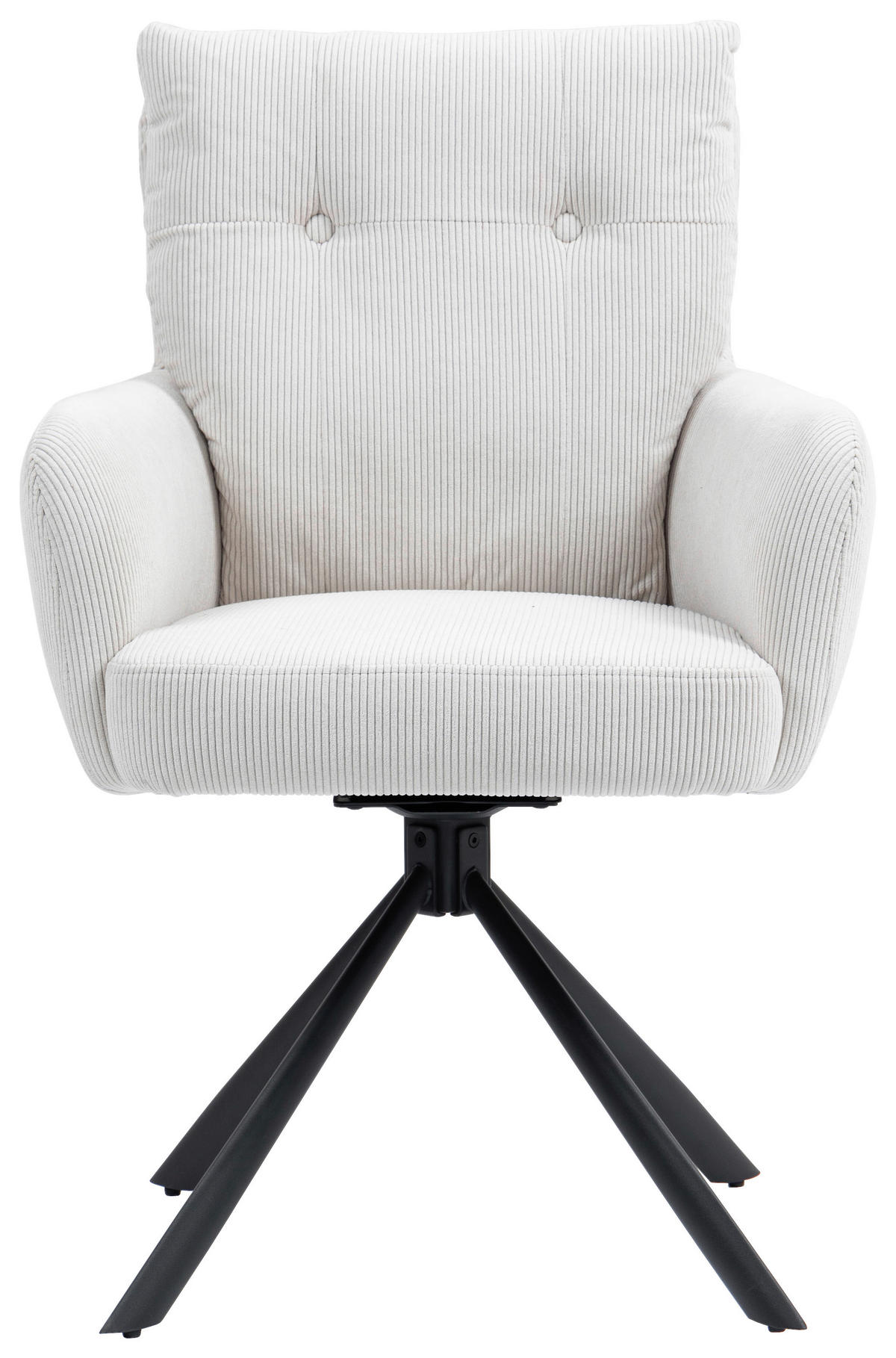 ARMLEHNSTUHL  in Eisen Cord  - Creme/Schwarz, KONVENTIONELL, Textil/Metall (60/95/67cm) - MID.YOU