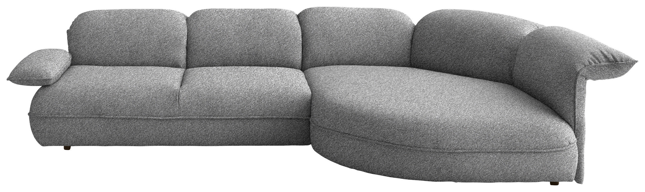 ECKSOFA  in Chenille Grau  343/154 cm  - Schwarz/Grau, Design, Kunststoff/Textil (343/154cm) - Koinor