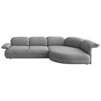 ECKSOFA  in Chenille Grau  343/154 cm  - Schwarz/Grau, Design, Kunststoff/Textil (343/154cm) - Koinor