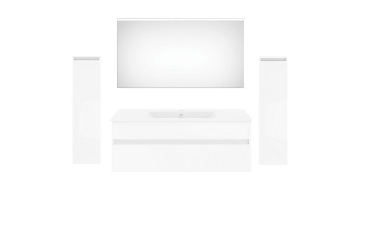 BADEZIMMER 150 cm  - Weiss Hochglanz/Weiss, Konventionell, Keramik/Holzwerkstoff (150cm) - Puris