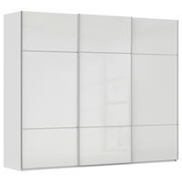 SCHWEBETÜRENSCHRANK 242/223/68 cm,  in Weiß, 3 Tür(en)  - Alufarben/Weiß, KONVENTIONELL, Glas/Holzwerkstoff (242/223/68cm) - Novel