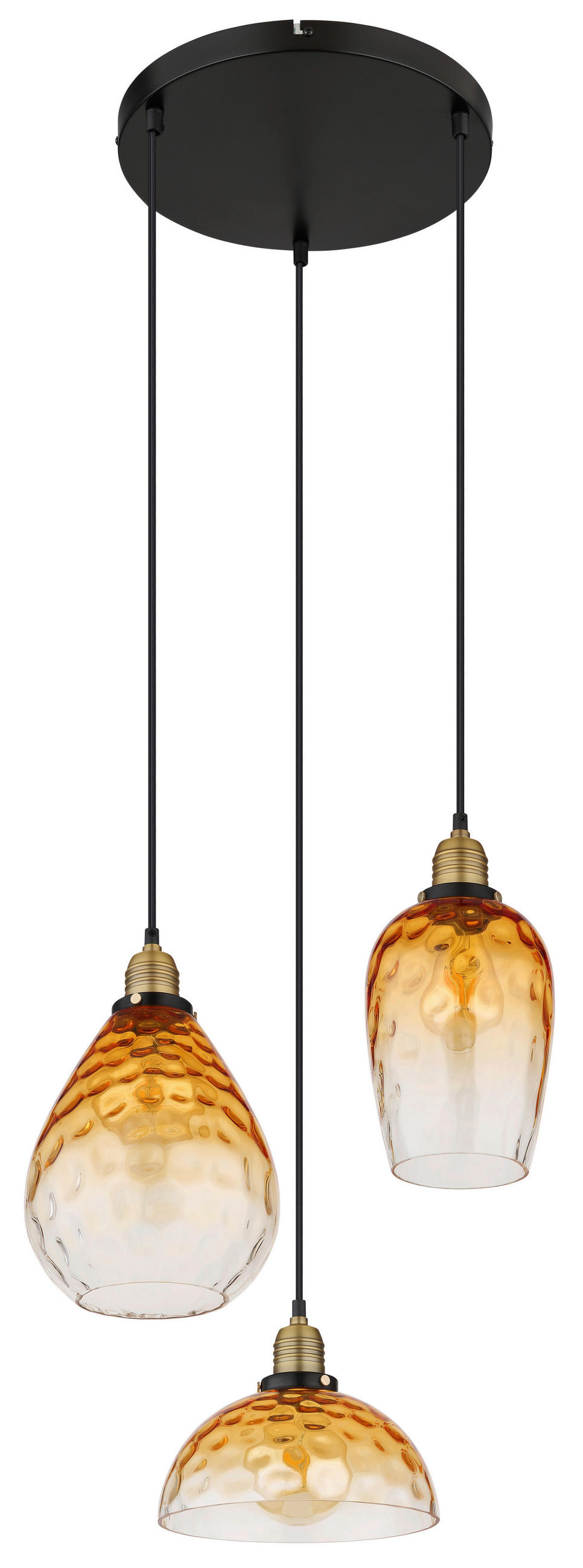 HÄNGELEUCHTE 46/150 cm    - Klar/Messingfarben, Konventionell, Glas/Metall (46/150cm) - Globo