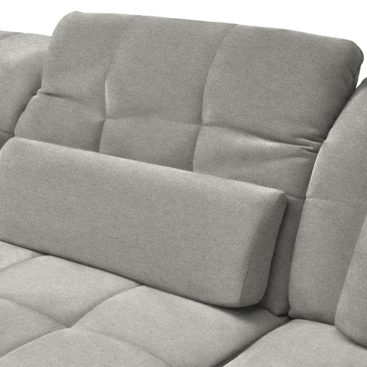 ECKSOFA Flachgewebe Hellgrau  - Hellgrau/Schwarz, Design, Textil/Metall (341/204cm) - Xora