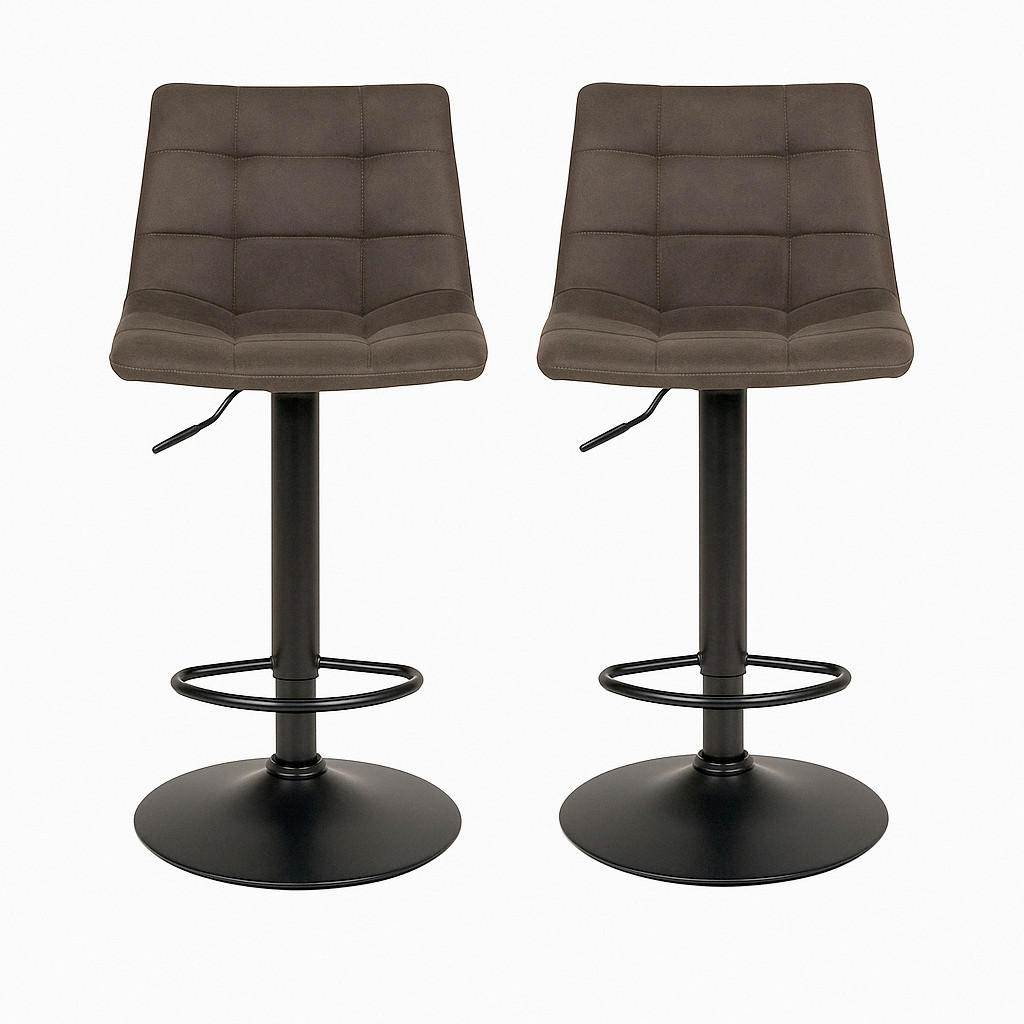 BARHOCKER-SET Dunkelgrau  - Dunkelgrau/Schwarz, MODERN, Textil/Metall (43/88-108/45cm) - MID.YOU