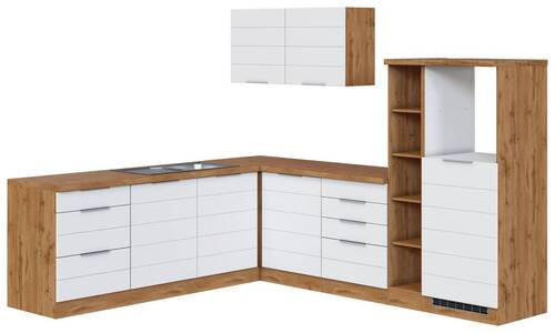 ECKKÜCHE 240/270 cm  in Weiß, Eiche Wotan  - Eiche Wotan/Weiß, Design, Holzwerkstoff/Metall (240/270cm) - Held