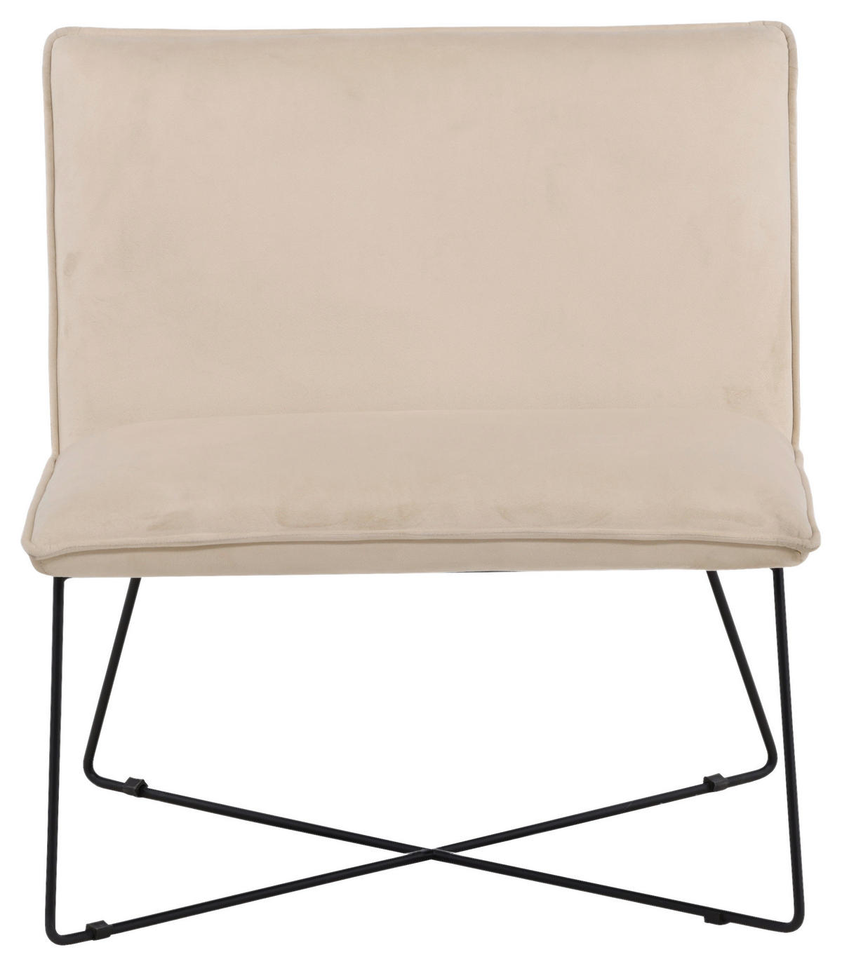 FÅTÖLJ i metall, plast, textil svart, vit  - vit/beige, Design, metall/textil (61,5/82,5/72cm) - Livetastic