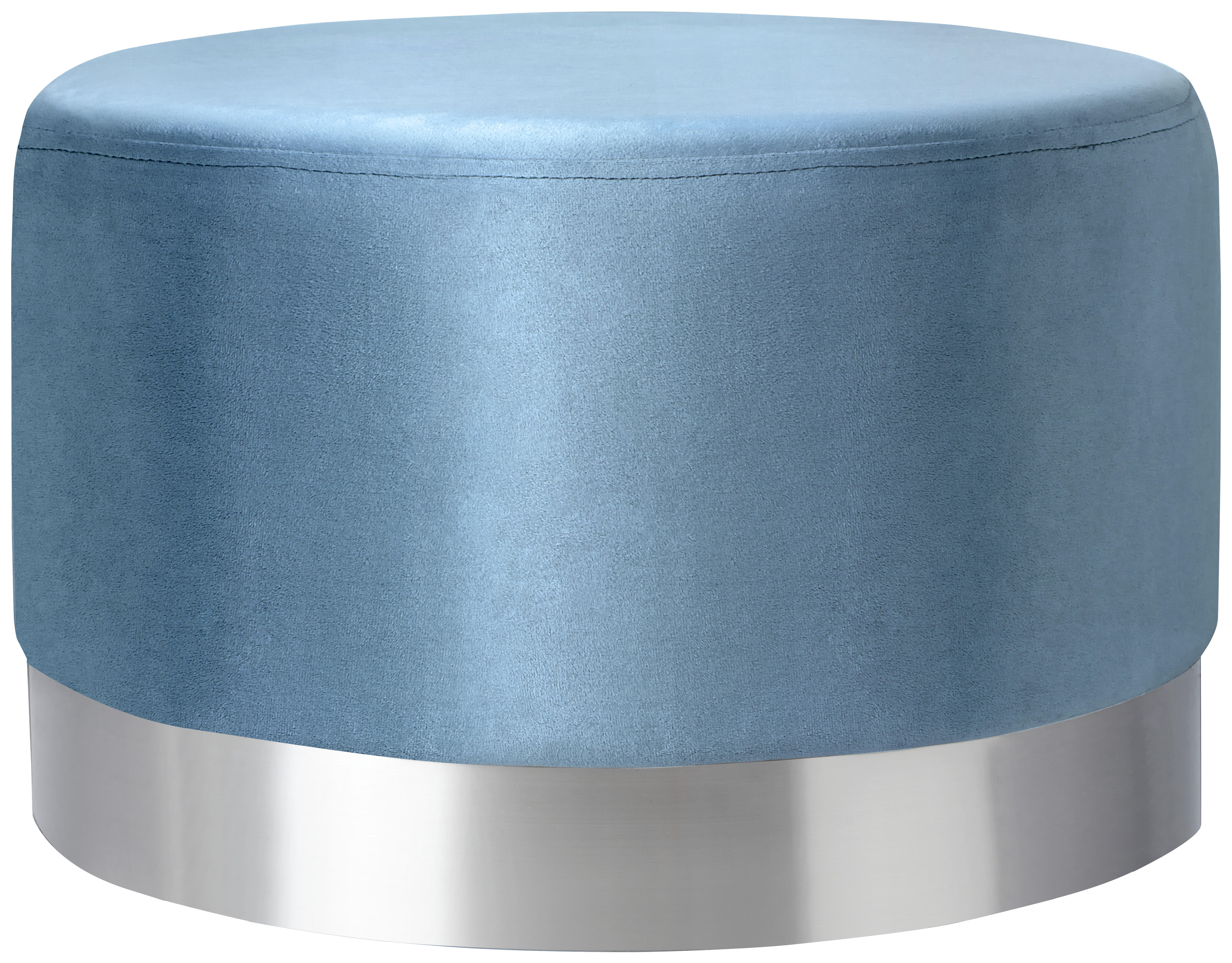 TABURE 55/35/55 cm  boja nerđajućeg čelika, petrolej plava  - boja nerđajućeg čelika/petrolej plava, Trendi, metal/tekstil (55/35/55cm) - Xora
