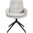 ARMLEHNSTUHL  Stoffauswahl, Typenauswahl, Sitzfläche 360° drehbar, Gestellauswahl Cord  - Hellgrau/Schwarz, Design, Textil/Metall (63/90/69cm) - Johann Jakob