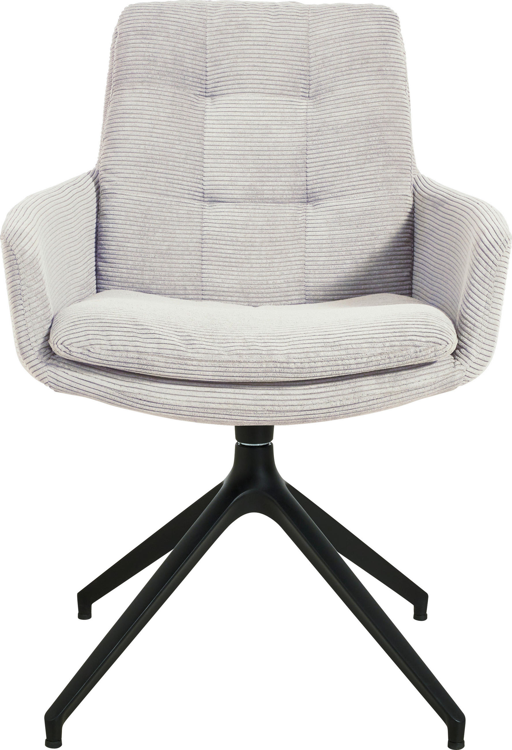 ARMLEHNSTUHL  in Eisen Cord  - Hellgrau/Schwarz, Design, Textil/Metall (63/90/69cm) - Johann Jakob