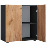 ARKIVHYLLA 70/74/37 cm  - honungsek/svart, Design, trämaterial/plast (70/74/37cm) - MID.YOU