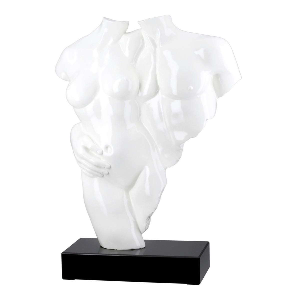 SKULPTUR - Schwarz/Weiß, LIFESTYLE, Kunststoff/Stein (35/49/12cm)